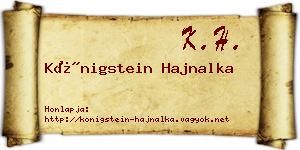 Königstein Hajnalka névjegykártya